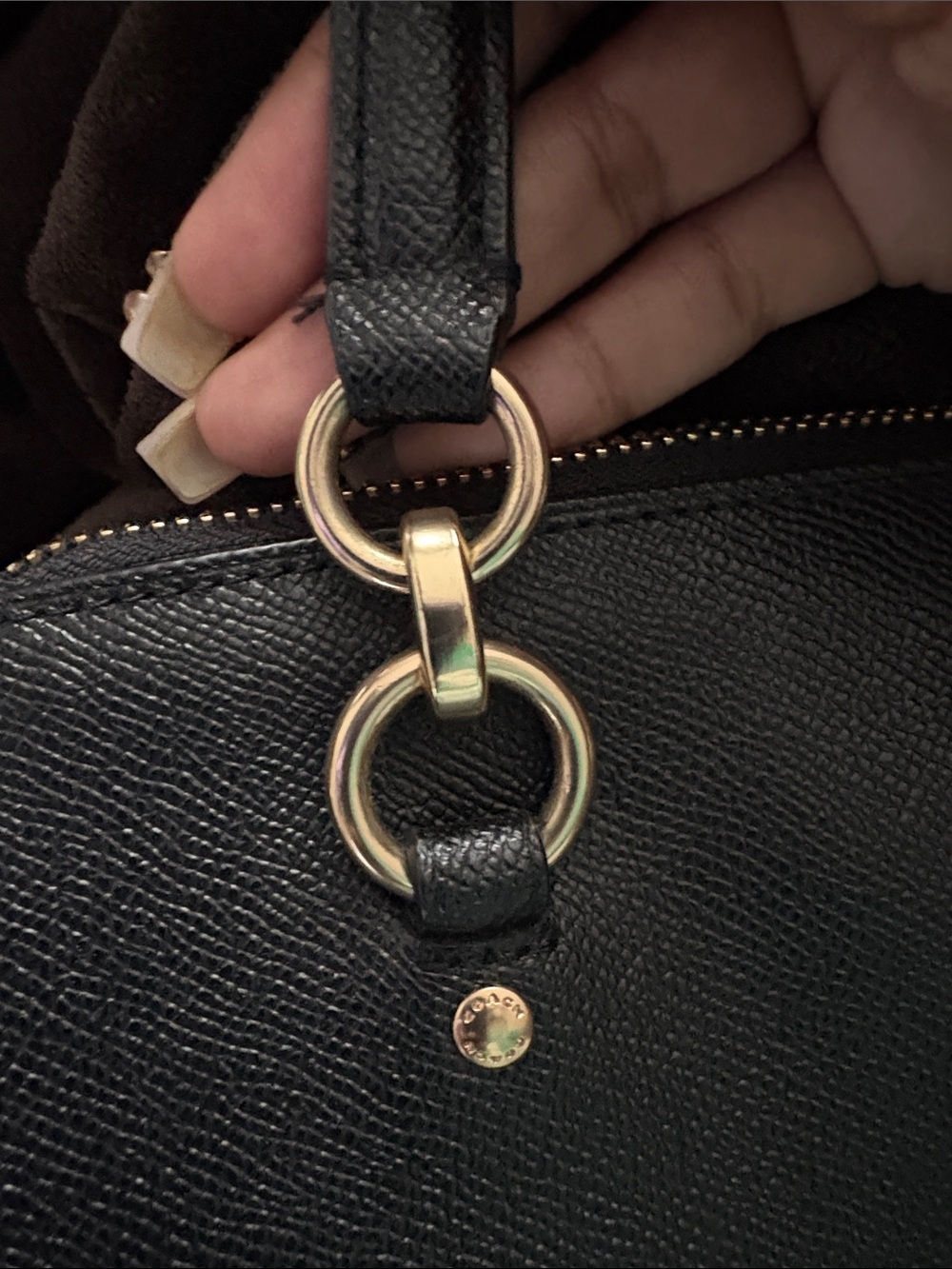 Coach Black Leather Purse with Gold Hardware - Picture 9 of 9